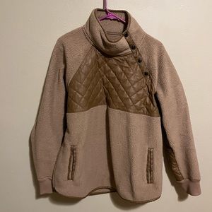 Abercrombie and Fitch size L asymmetric tan and brown pullover.